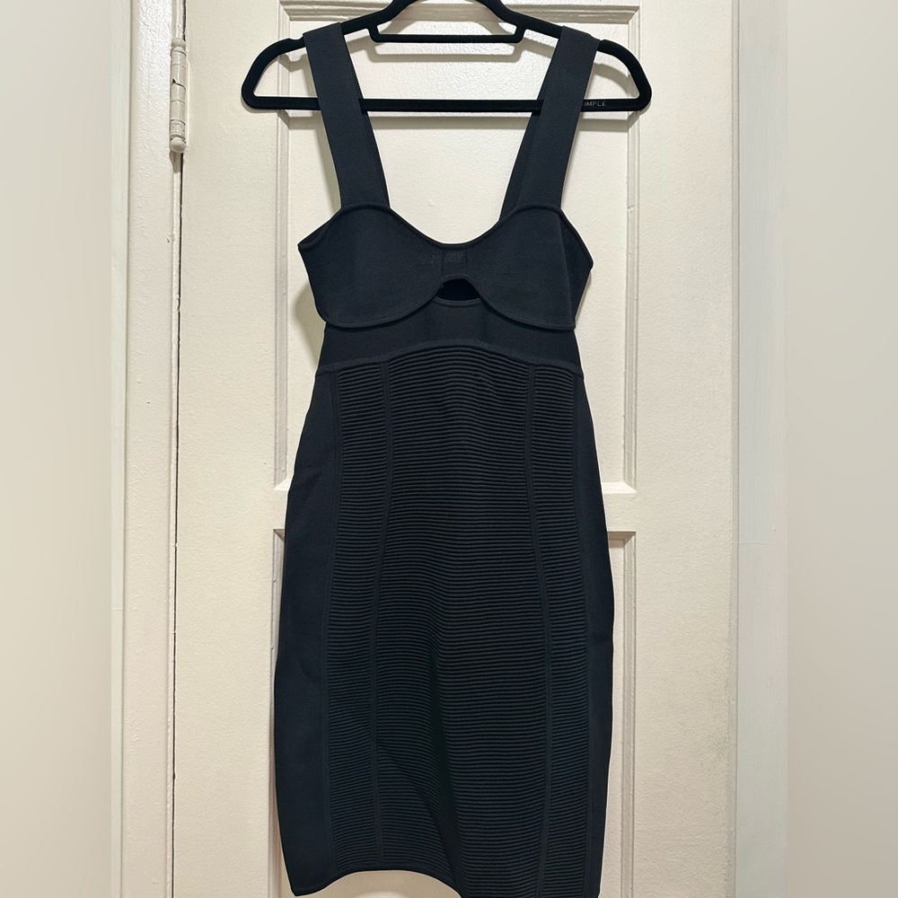 Herve Leger Black Textured Dress NWT Size Medium